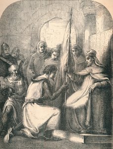 Hugh de Vermandois dostává vysvěcený prapor od papeže Urbana, 1869 od Paolo Priolo