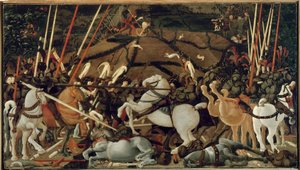 Bitva u San Romana v roce 1432: Sesazení Bernardina della Carda od Paolo Uccello