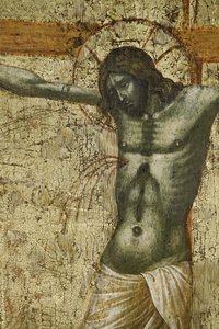Kristus, detail z roku 1630100 Polyptych Ukřižování se svatými