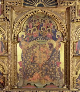 Detail polyptychu korunovace Panny Marie od Paolo Veneziano