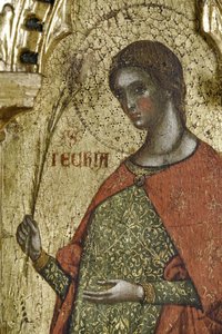 St Thecla, detail z roku 1630100 Polyptych Ukřižování se svatými