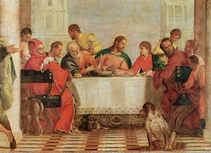 Detail svátku v domě Levi, 1573 (detail 227605) od Paolo Veronese