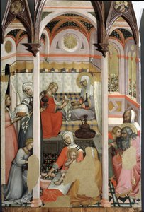 Narození Marie (detail) - triptych na panelu