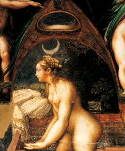 Diana a Actaeon, Francesco Mazzola, známý jako Parmigianino (1503-1540), detail. Pevnost San Vitale ve Fontanellato, Emilia Romagna. od Parmigianino
