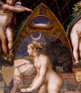 Diana noření do jara, z mýtu o Dianě a Actaeon od Parmigianino