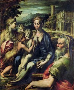 Madona se svatým Zachariášem, kolem 1527-30 (olej na plátně) od Parmigianino