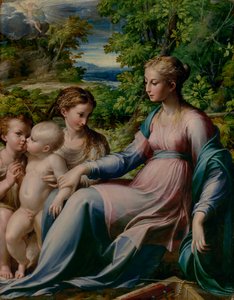 Panna s dítětem se svatým Janem Křtitelem a Marií Magdalenou od Parmigianino