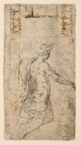 Studie klečícího mladého muže (verso) od Parmigianino