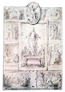Kompoziční skica, c1513-1540 od Parmigianino