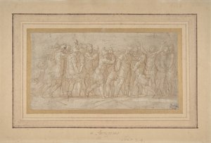 Římští nebo řečtí válečníci slaví po vítězství., 1503-40. od Parmigianino