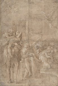 Klanění pastýřů, 1524-27. od Parmigianino