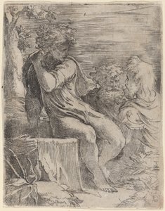 Chlapec a dva staříci od Parmigianino