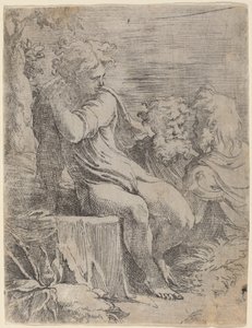 Chlapec a dva staříci od Parmigianino