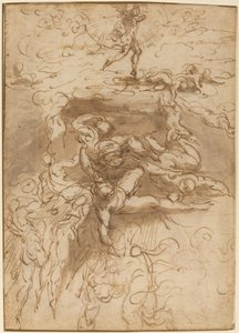 Pád rebelských andělů [recto] od Parmigianino