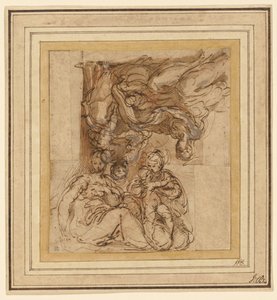 Dvě studie pro svatou rodinu od Parmigianino