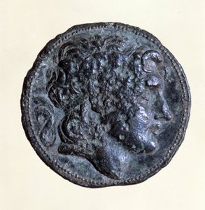 Mince s podobiznou Mithridata I. (171 př. n. l. - 139 př. n. l.), krále Parthů.