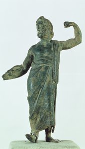 Postava Shami, možná Zeus nebo Poseidon, se zotavila ze zničeného chrámu ve městě Nehavand (známém jako Laodicea), Írán (bronz)