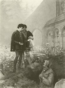 Hamlet a hrobař (hlubotisk)