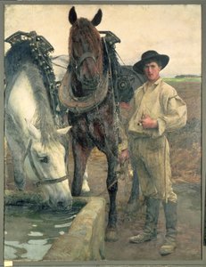 Koně u vodního koryta, 1884