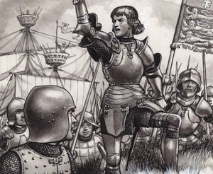 Eduard, hrabě March, přistání v Ravenspuru v roce 1471 (kvaš na papíře)