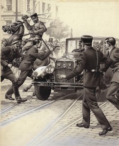 Vražda jugoslávského krále Alexandra (kvaš na papíře)
