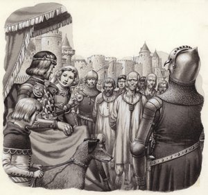 Šest statečných měšťanů z Calais před popravou (kvaš na papíře) od Pat (1907 95) Nicolle