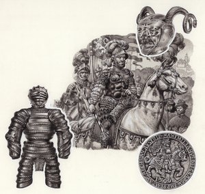 Příběh brnění (kvaš na papíře)