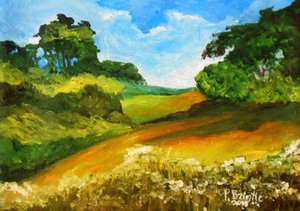 La route de Mouline, 2015 (akryl na plátně) od Patricia Brintle