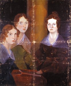 Portrét tří sester Bronteových: Charlotte Bronteové (1816-1855), Emily Bronteové (1818-1848) a Anne Bronteové (1820-1849), anglických spisovatelů. Obraz jejich bratra Branwella Patricka Bronteho (1817-1848). 1834.