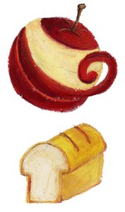 Ovoce, 2021 (akryl na papíře) od Patrizia La Porta