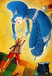 Pinocchio, 2021 (akryl na papíře) od Patrizia La Porta