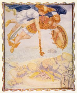 Perseus vidí Gorgony (barevná litografie)