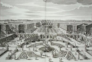 Velká kaskáda v Knížecím paláci a zahradách v Berlíně, rytina Karla Remsharda (1678-1735), vydáno asi 1711-16 (rytina)