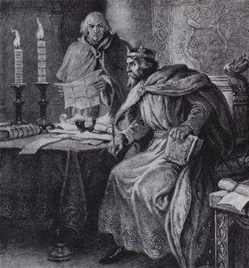 Alfréd Veliký, král Wessexu, a jeho svíčkové hodiny (litho)