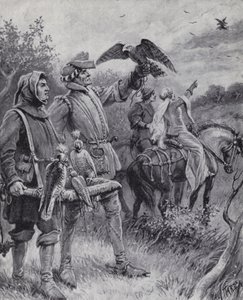 Sokolnictví ve středověku (litho)