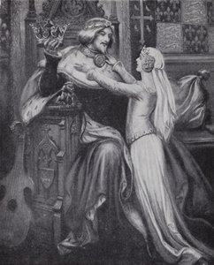 Král Richard II. s mladou Isabellou z Valois (litho)