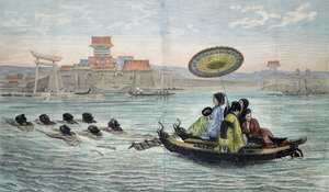 Japonský barque (barevné litho) od Paul (after) Lenoir