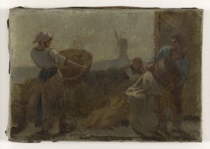 Historie pšenice: Le Criblage: Skica pro školu v ulici Dombasle od Paul Albert Baudouin