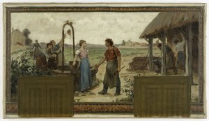 Skica radnice v Saint-Maur-des-Fossés: Les fiançailles, v roce 1883 (olej na plátně)