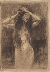 Nahá dívka si česala vlasy, 1887.