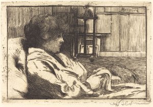 Žena čte v ateliéru La přednáška dans l