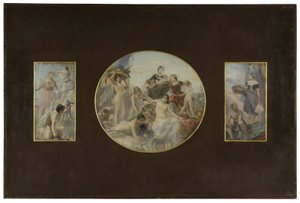Skica jídelny pařížského Hôtel de Ville: La Chasse. L