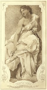 Terpsichore, múza sborového tance (hlubotisk)