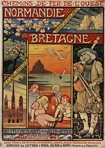 Západní železnice. Normandie, Bretaň, 1900.