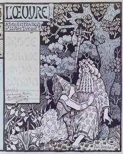 Zaklínač Merlin a víla Vivien v lese Broceliande, z 
