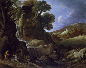 Kristus pokoušen na poušti, 1626. od Paul Brill