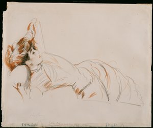 Elegantní ležící dáma od Paul Cesar Helleu