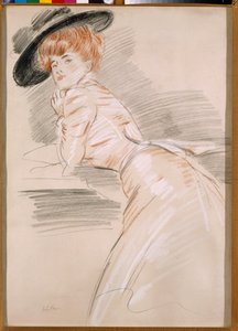 Madame Helleu v klobouku od Paul Cesar Helleu