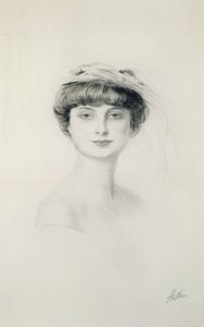 Portrét Anny de Noailles (1876-1933) (suchá jehla na papíře) od Paul Cesar Helleu
