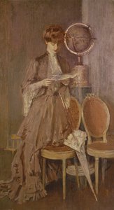 Portrét paní Helleu čte dopis